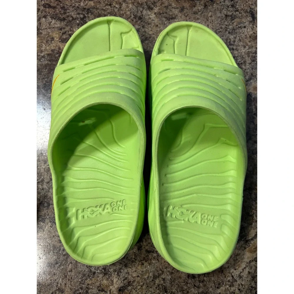 Hoka One One Ora Recovery Slide 2 Lime Green Mens 8 Womens 10 Sandals 1099673